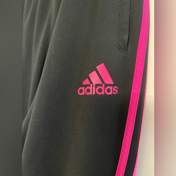 Adidas | Kids Large climacool black joggers | Hot pink stripes - Picture 7 of 8